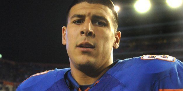 GAINESVILLE, FL - NOVEMBER 7: Tight end Aaron Hernandez #81 of the Florida Gators after play against the Vanderbilt Commodores on November 7, 2009 at Ben Hill Griffin Stadium in Gainesville, Florida. (Photo by Al Messerschmidt/Getty Images) 