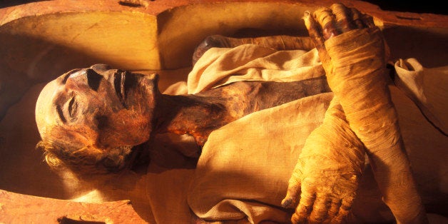 CAIRO, EGYPT - APRIL 2006: The mummy of Ramses II (1301-1235 BC), son of Sethy I, in April 2006, at Cairo Museum, Egypt. The