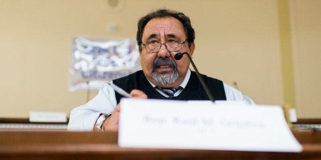 UNITED STATES - MAY 29: Rep. Raul Grijalva, D-Ariz., participates in the Congressional Progressive Caucus forum titled The Impact of Current Immigration Policy on Women and Children on Thursday, May 29, 2014. (Photo By Bill Clark/CQ Roll Call)