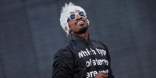 Frontman of hip-hop duo OutKast, 'Andre 3000' (L) performs on the main stage of the 'Pop-Rock' music in the Island Festival on 'Hajogyar' (Shipyard) Island in Budapest on August 17, 2014 during their concert. Hungary's Sziget Festival, one of Europe's most popular outdoor music events in heart of Budapest city, began on August 11. AFP PHOTO / ATTILA KISBENEDEK (Photo credit should read ATTILA KISBENEDEK/AFP/Getty Images)