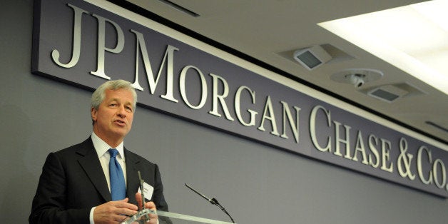 IMAGE DISTRIBUTED FOR JP MORGAN CHASE - Jamie Dimon, JP Morgan & Chase Co. Chairman and CEO, discusses the impact of The Fellowship Initiative, Monday, June 23, 2014, at JPMorgan Chase Headquarters in New York. The expanded Fellowship Initiative enrolls young men of color in Chicago, Los Angeles, and New York City in a multi-year hands-on enrichment program that includes academic, social and emotional support. (Photo by Diane Bondareff/Invision for JPMorgan Chase/AP Images)