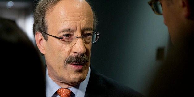 Rep. Eliot Engel, D-N.Y. talks with media before entering a closed members-only briefing on Syria on Capitol Hill, Sunday, Se