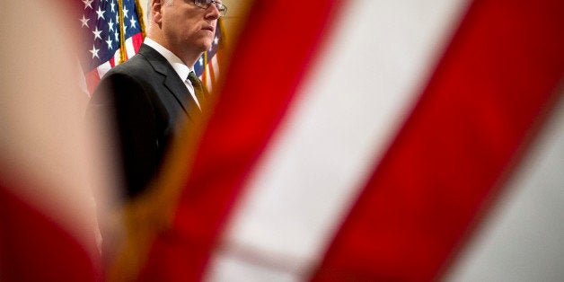 UNITED STATES - MARCH 5: Democratic Caucus Vice Chairman Rep. Joseph Crowley, D-N.Y., speaks during a media availability on the after a closed Democratic caucus meeting on Wednesday, March 5, 2014. (Photo By Bill Clark/CQ Roll Call)