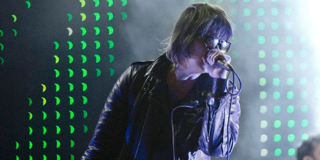 Julian Casablancas of the American rock band Strokes performs at the Peace and Love festival in Borlange, Sweden, early Saturday morning, July 2, 2011. (AP Photo / Fredrik Sandberg ) SWEDEN OUT