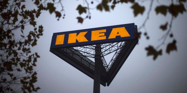 FILE - In this Nov. 16, 2012 file photo, a sign bearing the Ikea logo is seen outside a store in Berlin. The Czech veterinary authority said Monday, Feb. 25, 2013 it detected horse meat in meat balls labeled as beef and pork imported to the country by Sweden's furniture retailer giant Ikea. The State Veterinary Administration says the one-kilogram packs of the frozen meat balls were made in Sweden to be sold in Ikea's furniture stores that also offer typical Swedish food. (AP Photo/Markus Schreiber, File)