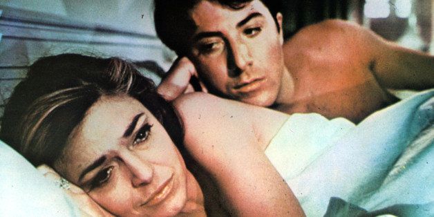 Anne Bancroft in bed with Dustin Hoffman in a scene from the film 'The Graduate', 1967. (Photo by Embassy Pictures/Getty Images)