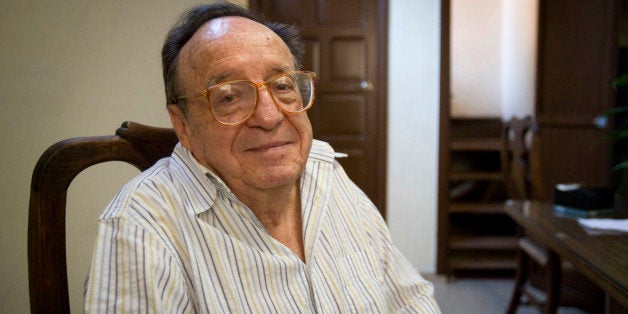 FILE - In this Feb. 26, 2008 file photo, Mexican actor Roberto Bolanos, famous for his television character Chespirito, poses