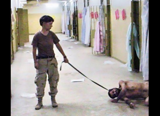 Abu Ghraib - "Gus" on a leash