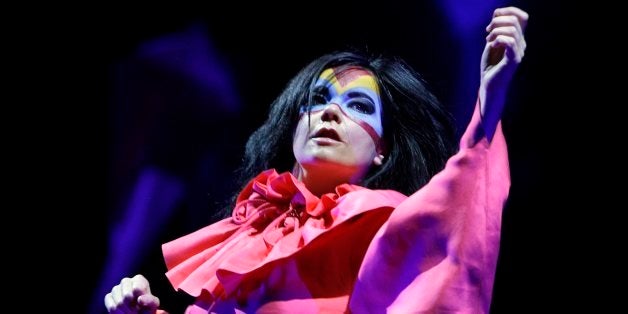 Icelandic artist Bjork performs on the Chapiteau stage, during the Paleo Festival in Nyon, Switzerland, Wednesday, 25 July 20