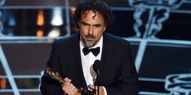 HOLLYWOOD, CA - FEBRUARY 22: Director Alejandro Gonzalez Inarritu accepts the Best Director Award for 'Birdman' onstage duri