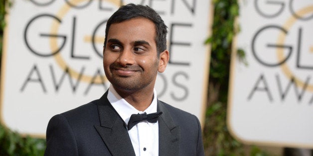 Aziz Ansari arrives at the 71st annual Golden Globe Awards at the Beverly Hilton Hotel on Sunday, Jan. 12, 2014, in Beverly Hills, Calif. (Photo by Jordan Strauss/Invision/AP)