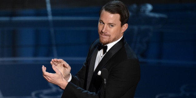Channing Tatum speaks at the Oscars on Sunday, Feb. 22, 2015, at the Dolby Theatre in Los Angeles. (Photo by John Shearer/Inv