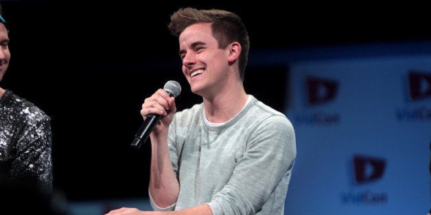 Connor Franta speaking at the 2014 VidCon at the Anaheim Convention Center in Anaheim, California. Please attribute to Gage Skidmore if used elsewhere.