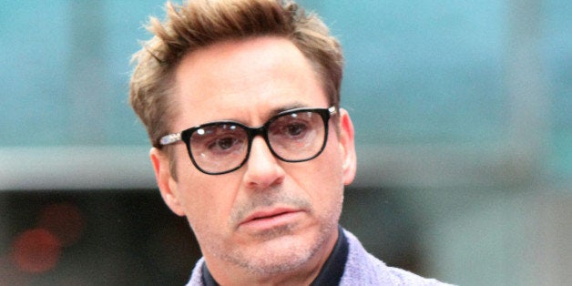 NEW YORK, NY - APRIL 24: Robert Downey Jr. pictured on Good Morning America as the cast of Avengers: Age Of Ultron invade Tim
