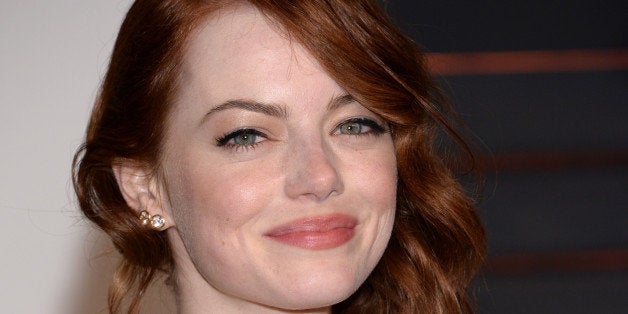 Emma Stone arrives at the 2015 Vanity Fair Oscar Party on Sunday, Feb. 22, 2015, in Beverly Hills, Calif. (Photo by Evan Agos