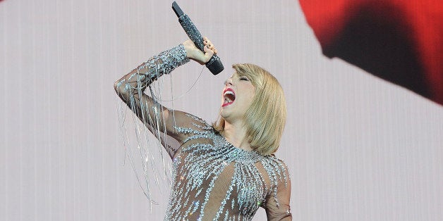 NORWICH, ENGLAND - MAY 24: Taylor Swift performs on the main stage on day two of BBC Radio 1's Big Weekend at Earlham Park o