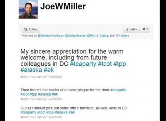 Joe Miller Tweets His Chickens Before They Hatch