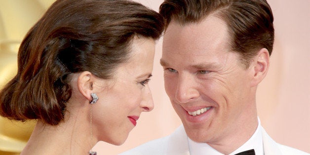 HOLLYWOOD, CA - FEBRUARY 22: (L-R) Sophie Hunter and Benedict Cumberbatch arrive at the 87th Annual Academy Awards at Hollywo