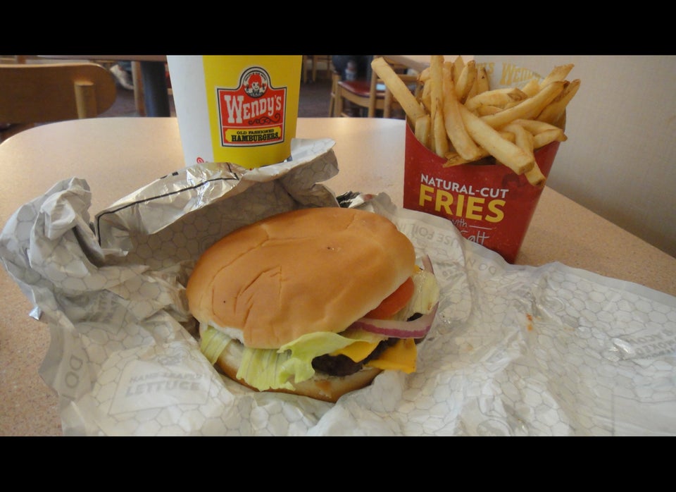 Wendy's Hot 'N Juicy Cheeseburger With Fries And A Drink