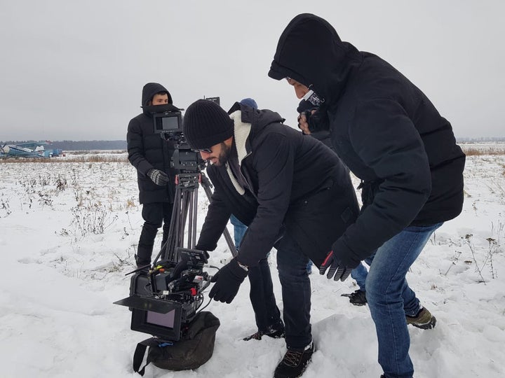 Prithviraj on the set of directorial debut 'Lucifer'.