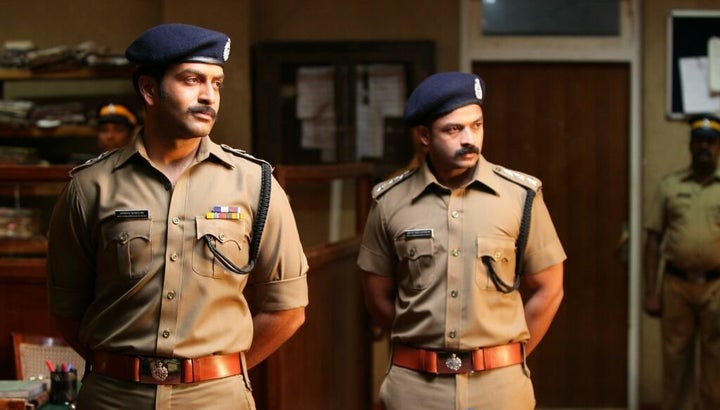 Prithviraj with Jayasurya in 'Mumbai Police'.