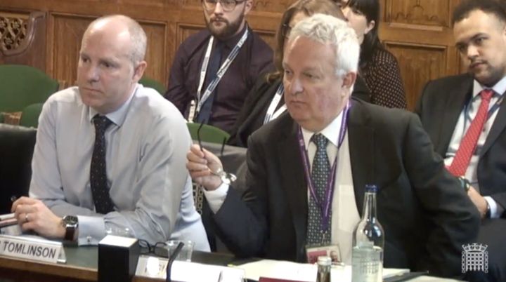DWP under-secretary Justin Tomlinson (left) and Universal Credit director general Neil Couling 