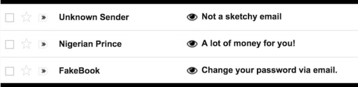 Ugly Email places an eyeball symbol on emails that contain trackers, and also blocks read receipts. The company's web says "Ugly Email does not store, log, transfer, transmit or save any of your data."