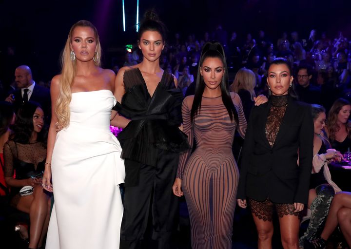 Khloe Kardashian, Kendall Jenner, Kim Kardashian and Kourtney Kardashian at the 2018 People's Choice Awards in Santa Monica, California. A new season of “Keeping Up With The Kardashians” premieres March 31.