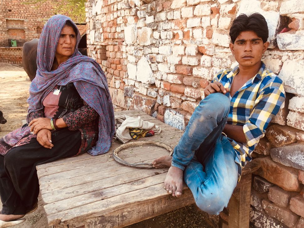 Jaibuna with her son Arif in Jaisinghpur village in Haryana.
