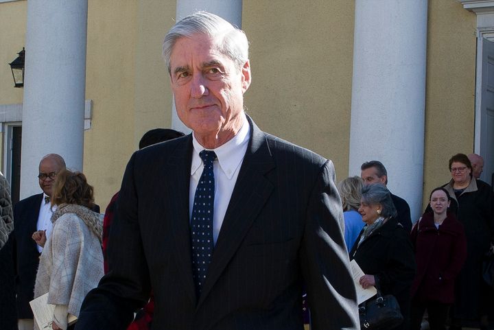 In this March 24, 2019, photo, Special counsel Robert Mueller departs St. John's Episcopal Church, across from the White House in Washington. (AP Photo/Cliff Owen)