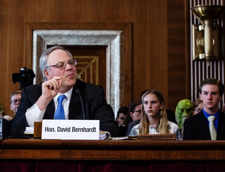 David Bernhardt, the nominee to serve as secretary of the Interior Department, speaks during a Senate Energy and Natural Resources Committee confirmation hearing Thursday.