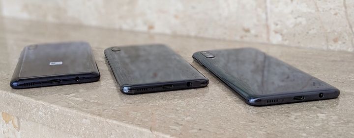 The Samsung Galaxy M30, Galaxy A30, and Galaxy A50.
