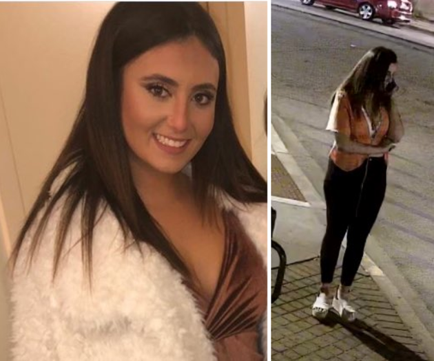 Josephson, 21, is seen on the right talking on her phone before going missing early Friday