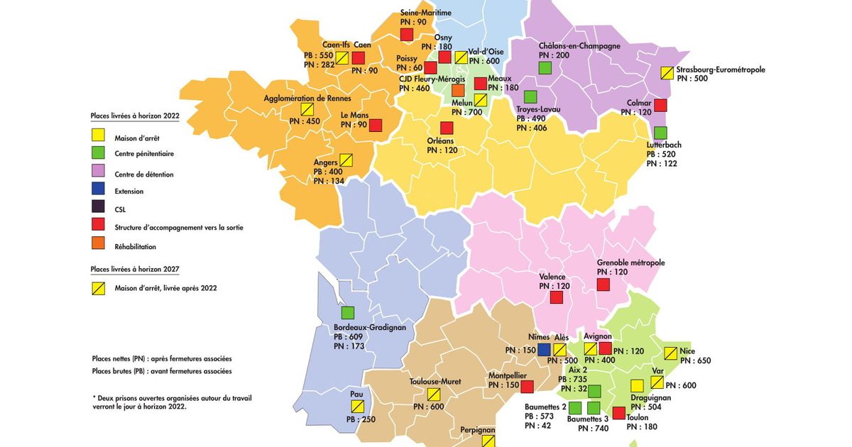 La Carte Des Prisons Francaises Avec Les 15 000 Nouvelles Places Prevues Le Huffpost