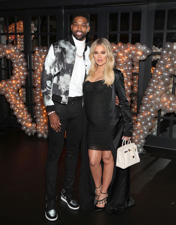 Tristan Thompson and Khloe Kardashian at his birthday celebrations at Beauty & Essex on March 10, 2018 in Los Angeles. 