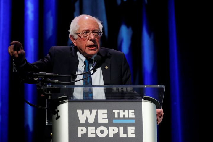 Sen. Bernie Sanders (I-Vt.) at the We the People Summit in Washington, D.C., on April 1. He has been cautious about changing some aspects of the U.S. political system.