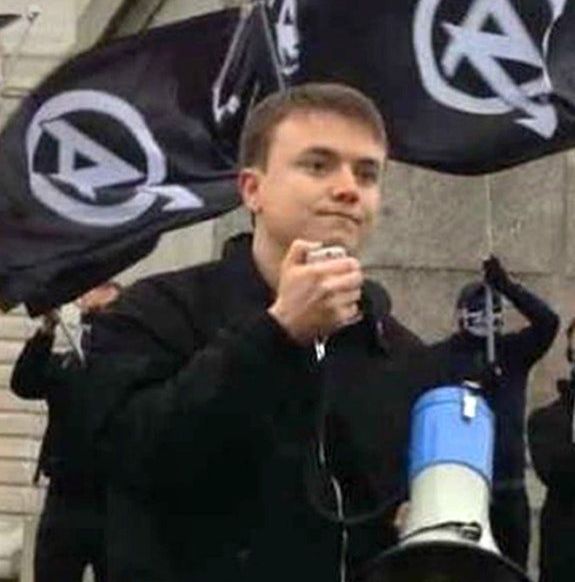Undated handout file photo issued by Greater Manchester Police of Jack Renshaw at a National Action rally