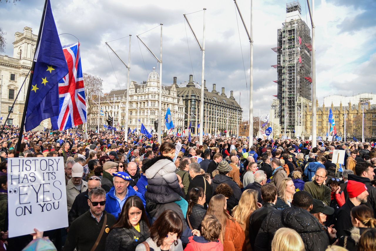 Hundreds of thousands of protesters joined a march for a second referendum last month