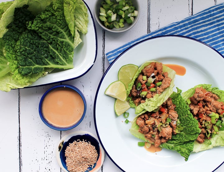 Savoy cabbage leaves become a useful vehicle for fillings.