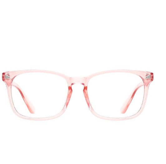 blue light glasses clear pink