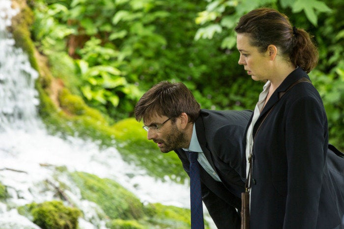 David Tennant and Olivia Colman in "Broadchurch" on Netflix.