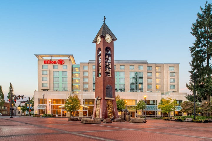 The Hilton Vancouver Washington is government-owned but operated by the private Hilton hotel company.