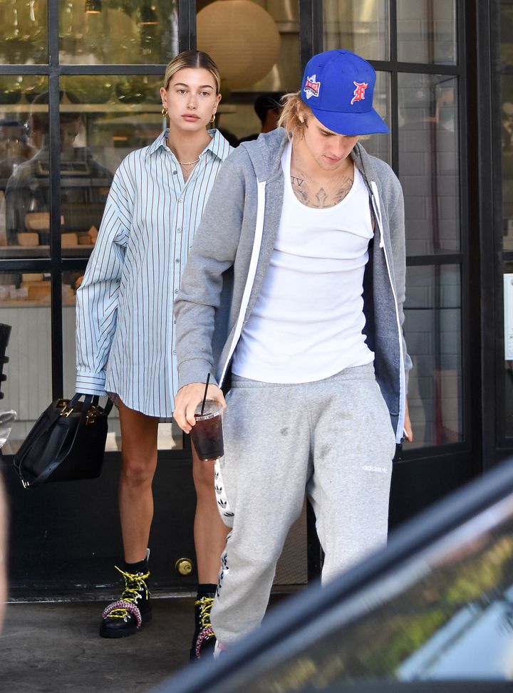Hailey Baldwin and Justin Bieber out and about in Los Angeles in October.