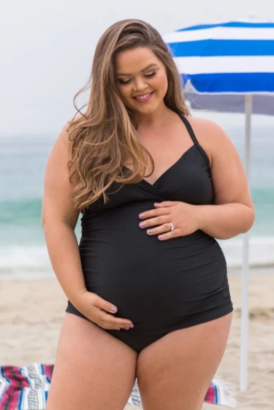 SUMMERSUNSHINE Maternity One Piece Halter Swimwear Pregnancy V-Neck Bathing Suit Maternity Beach Wear Bikini