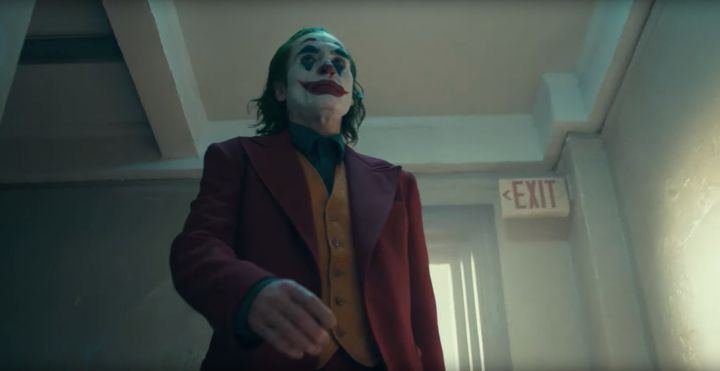 Joaquin in the Joker's iconic look