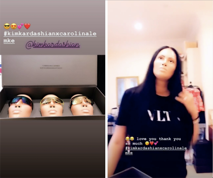 Kimora Lee Simmons also tried on Kim Kardashian's face, sans glasses, for good measure.