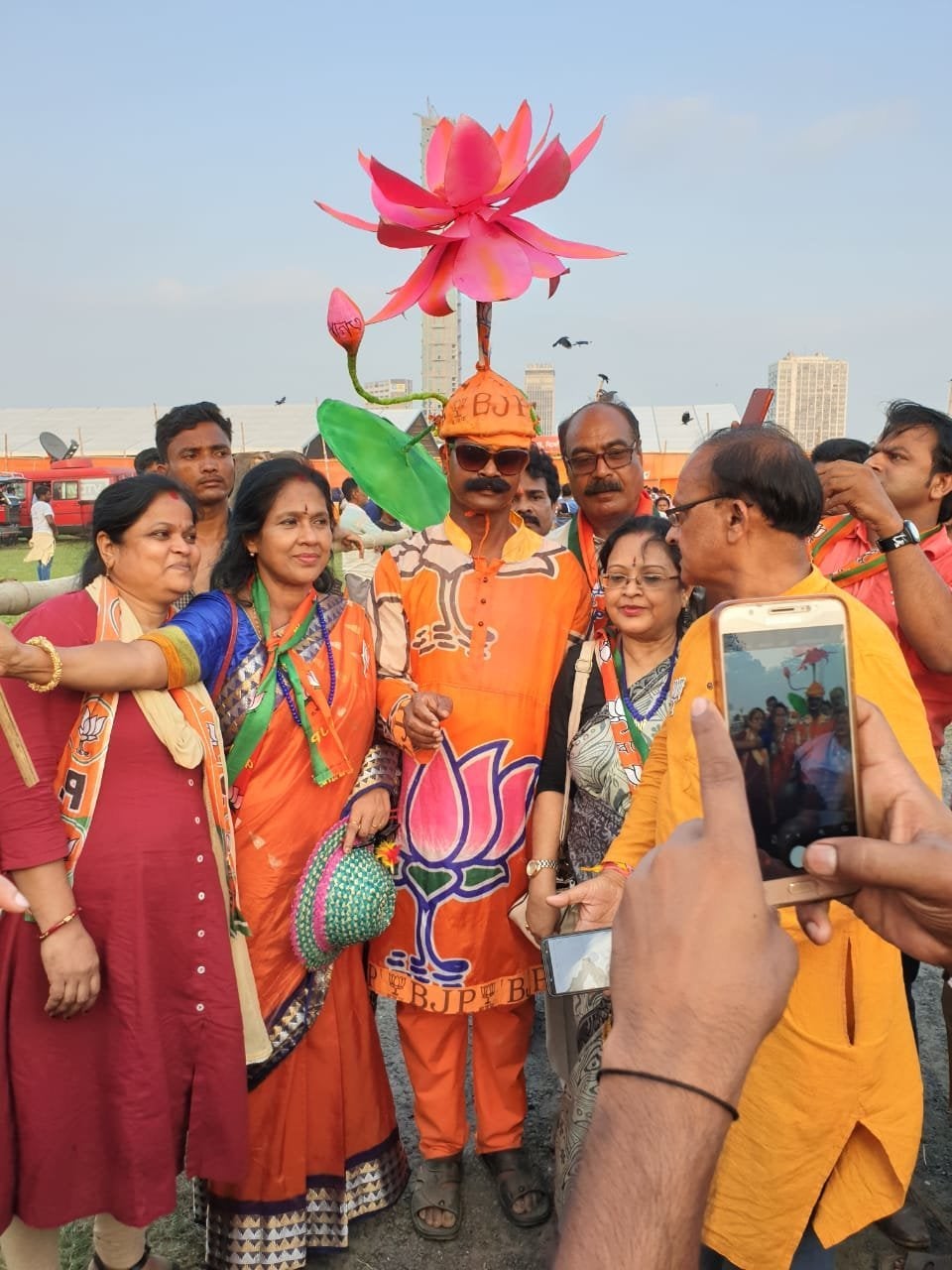 A BJP supporter in Narendra Modi's rally on