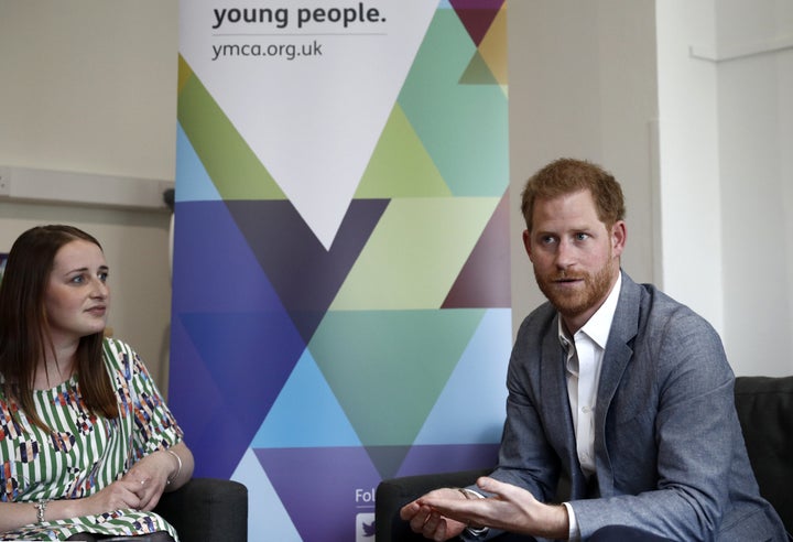 Prince Harry at a youth mental health discussion on April 3 at a YMCA in London, where he declared that “social me