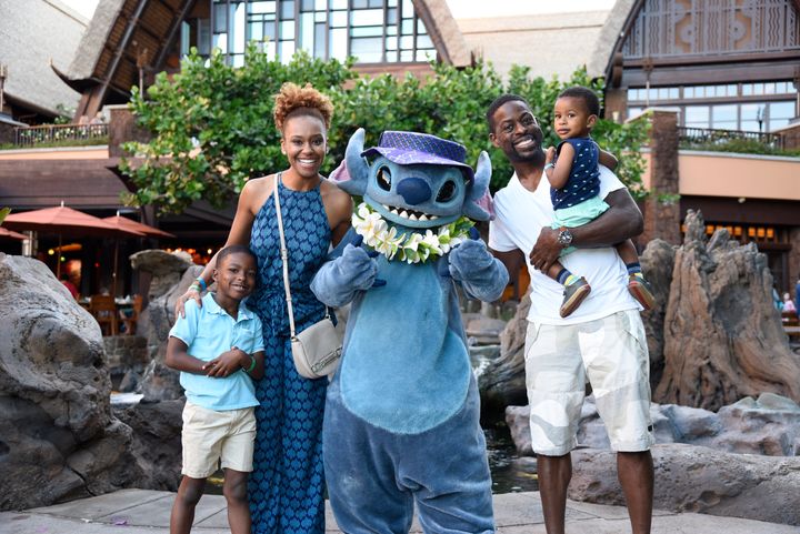 "This Is Us" star Sterling K. Brown with actress Ryan Michelle Bathe and their two sons, Andrew and Amare, at a Disney resort in Hawaii in 2017.
