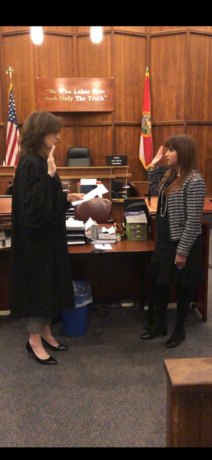 Getting sworn into the Florida Bar with Judge Lisa Walsh. By far one of the best and most meaningful days of my life.